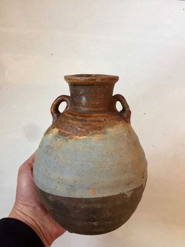 古玩陶瓷宣州窯褐釉雙耳瓶拍賣,當前價格1200元