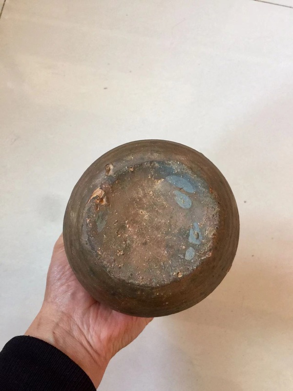 古玩陶瓷宣州窯褐釉雙耳瓶拍賣,當前價格1200元