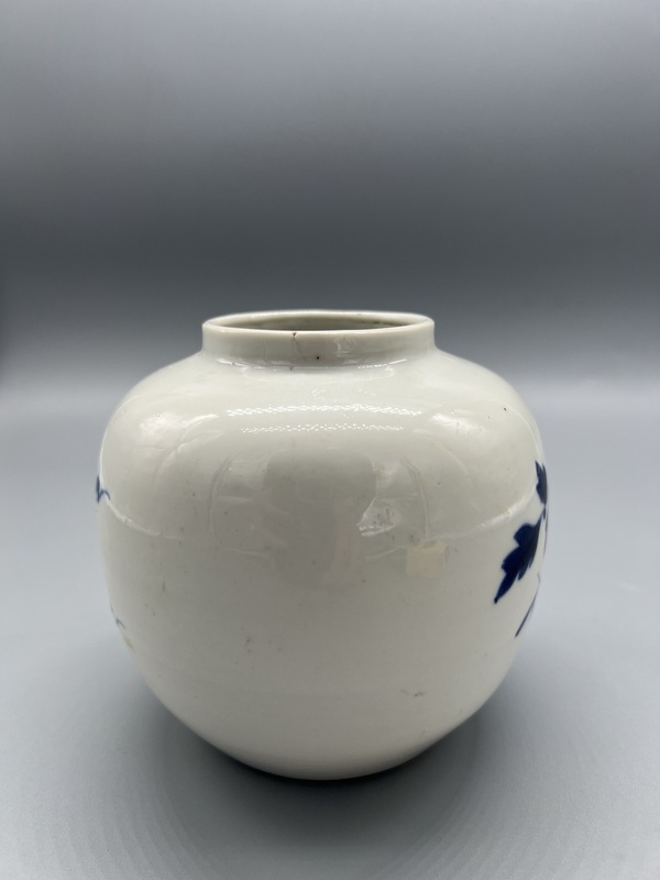 古玩陶瓷清中晚期青花富貴白頭罐拍賣,當前價格792元