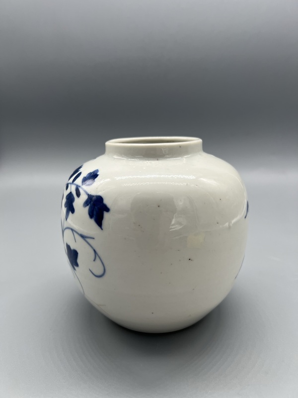古玩陶瓷清中晚期青花富貴白頭罐拍賣,當前價格792元