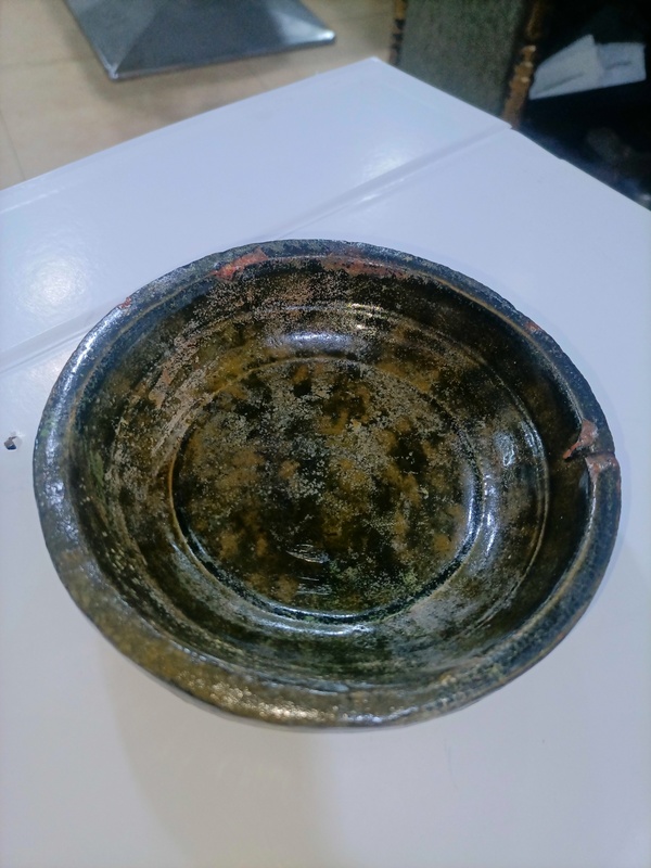 古玩陶瓷漢代精品綠釉印花盆拍賣,當(dāng)前價格3280元