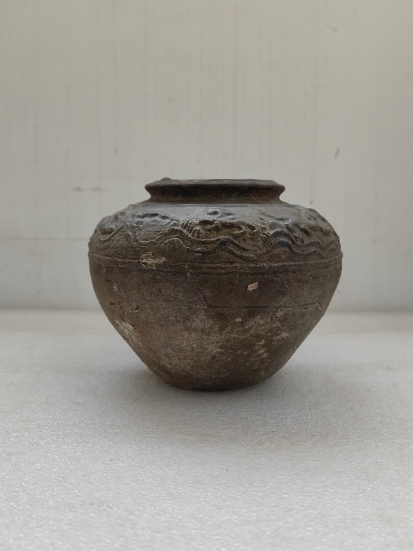 古玩陶瓷漢綠釉跑獸紋罐拍賣,當前價格850元