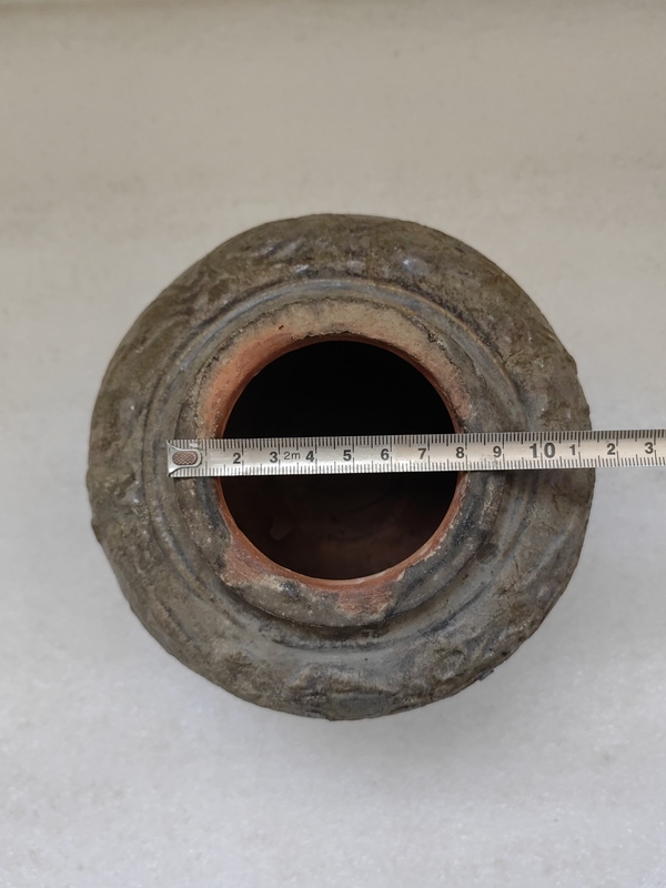 古玩陶瓷漢綠釉跑獸紋罐拍賣,當前價格850元