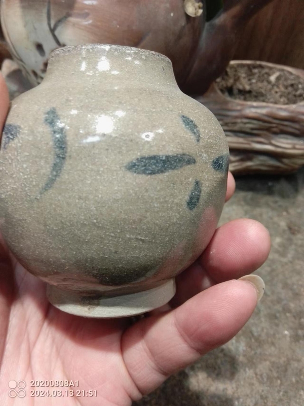 古玩陶瓷明代青花小罐拍賣,當前價格166元