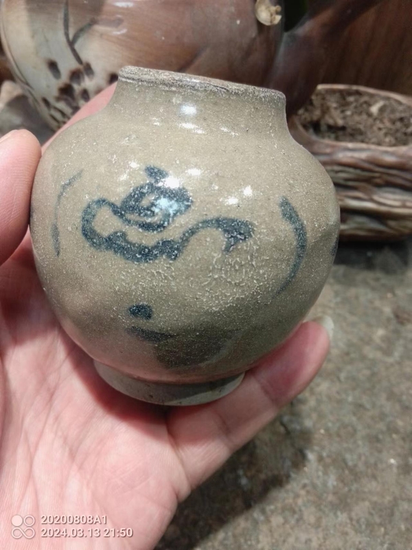 古玩陶瓷明代青花小罐拍賣,當前價格166元