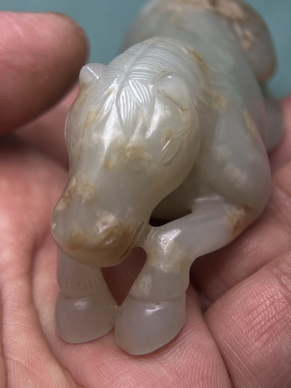 古玩玉器清中期籽料玉馬拍賣(mài),當(dāng)前價(jià)格78800元