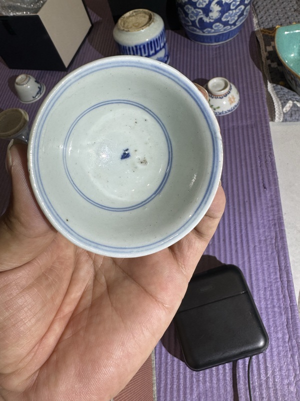 古玩陶瓷明·青花魚藻紋茶杯拍賣，當前價格2600元