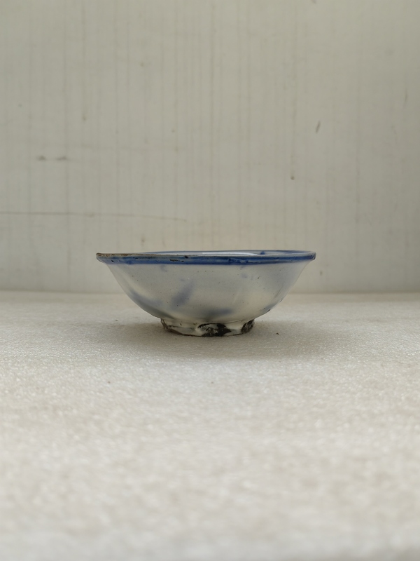 古玩陶瓷磁州窯三魚紋青花碗拍賣,當前價格450元