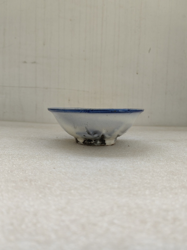 古玩陶瓷磁州窯三魚紋青花碗拍賣,當前價格450元