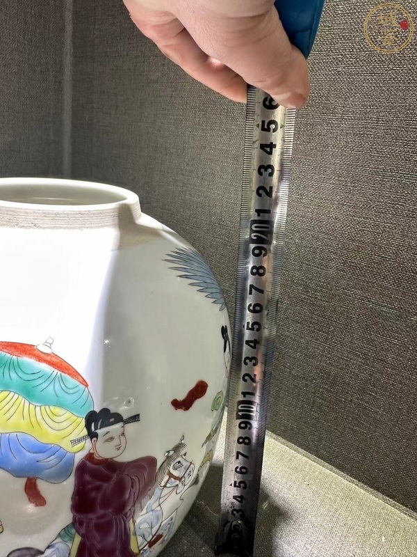 古玩陶瓷晚清粉彩天官賜福紋罐拍賣,當前價格12800元