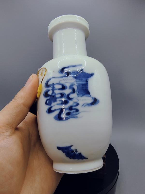 古玩陶瓷全品晚清?青花八仙人物圖棒槌瓶拍賣(mài)，當(dāng)前價(jià)格6500元