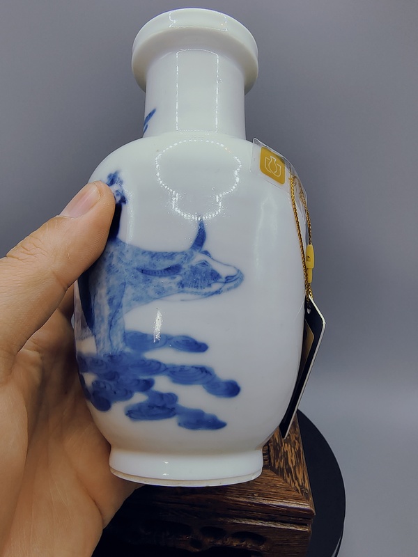 古玩陶瓷全品清光緒?青花八仙人物圖棒槌瓶拍賣，當前價格6500元