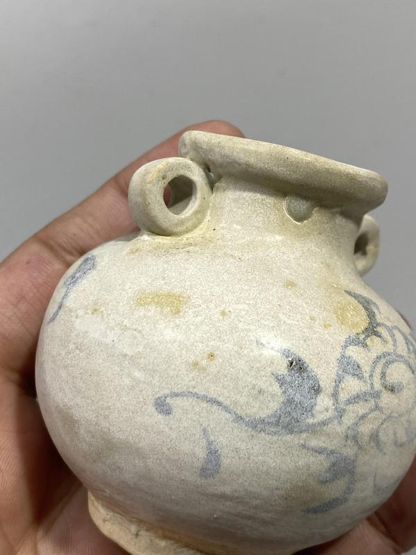 古玩陶瓷元代青花菊花雙系罐拍賣,當前價格5000元