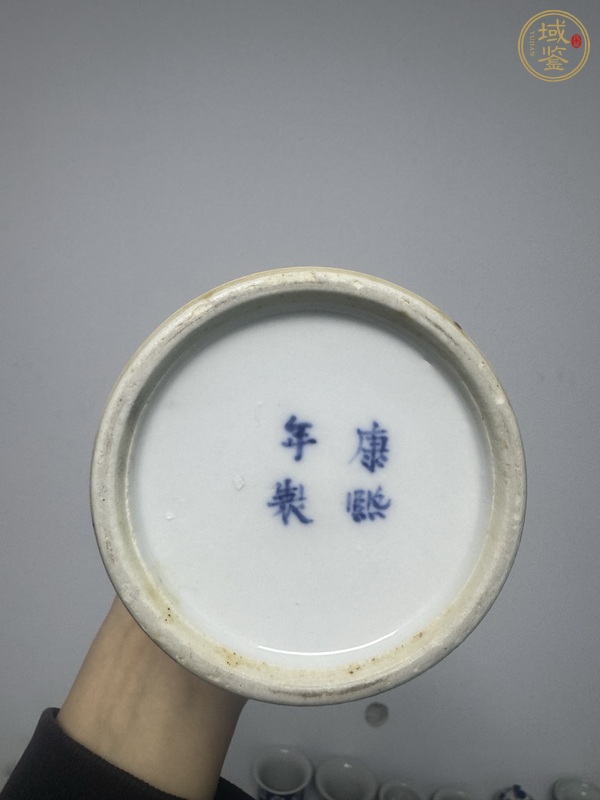 古玩陶瓷青花趕珠龍紋箭筒真品鑒賞圖