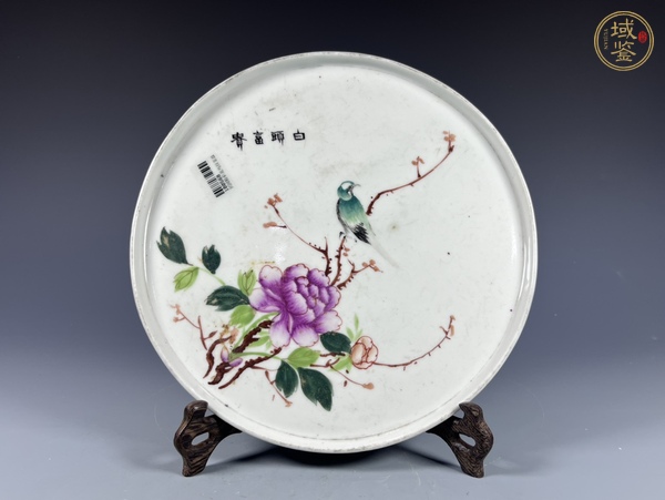 古玩陶瓷民國(guó)·粉彩花鳥紋茶盤真品鑒賞圖