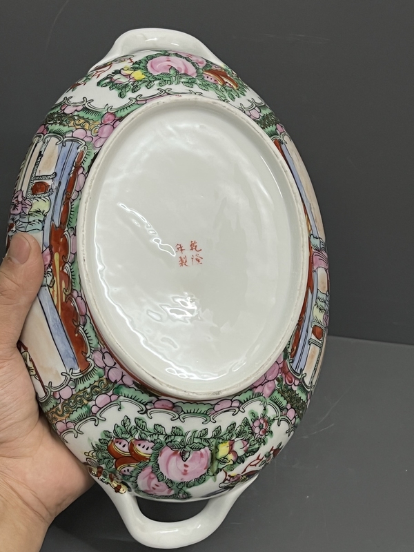 古玩陶瓷廣彩人物故事紋蓋鍋拍賣,當前價格8600元