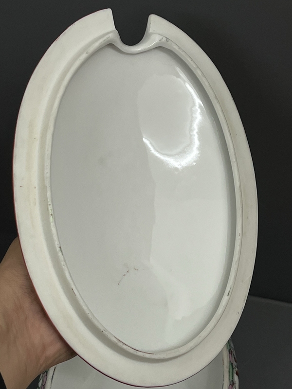 古玩陶瓷廣彩人物故事紋蓋鍋拍賣,當前價格8600元