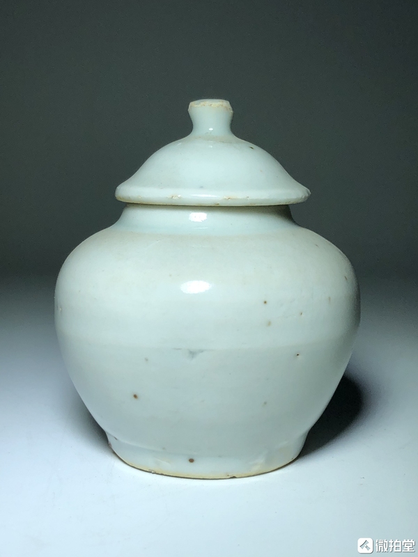 古玩陶瓷明末清初甜白釉蓋罐拍賣,當前價格2200元