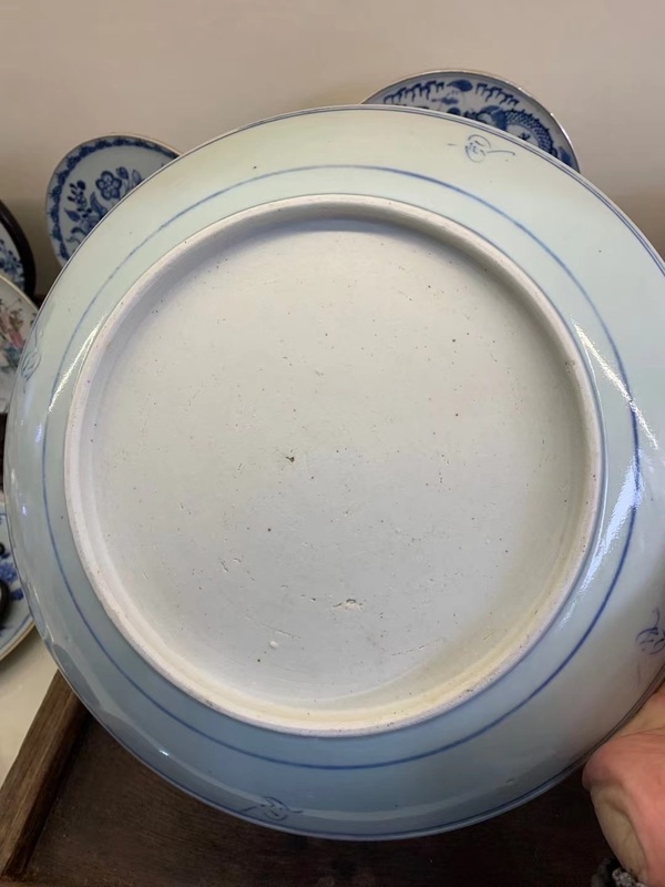 古玩陶瓷清中期 飄帶繡球獅子紋盤青花釉里紅拍賣,當前價格1980元
