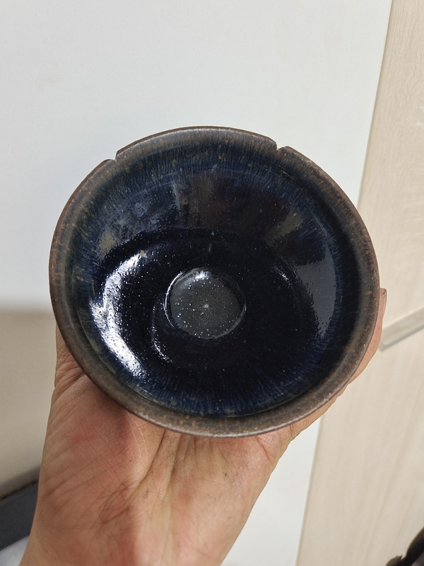 古玩陶瓷宋代建窯烏金釉藍毫束口盞拍賣,當前價格86000元