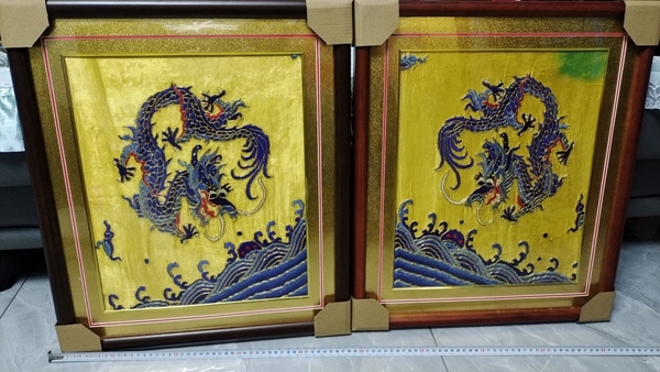 古玩雜項(xiàng)一對(duì)（龍紋刺繡）看最后一圖拍賣，當(dāng)前價(jià)格1188元