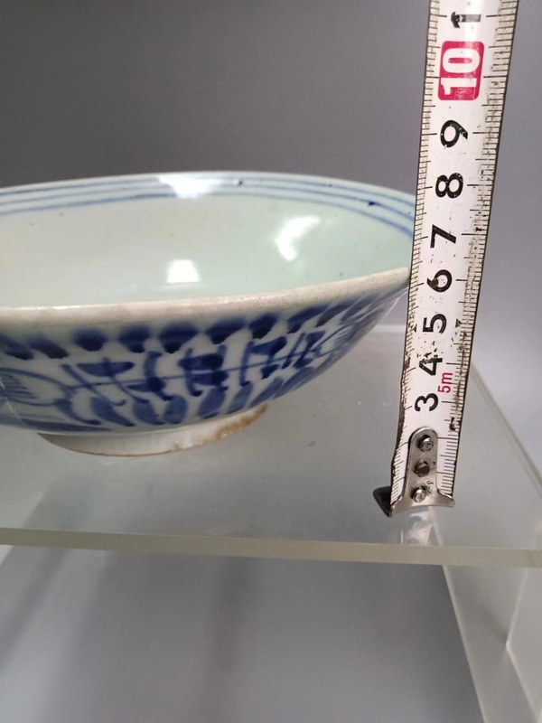 古玩陶瓷清中花卉紋青花大碗拍賣,當前價格1288元