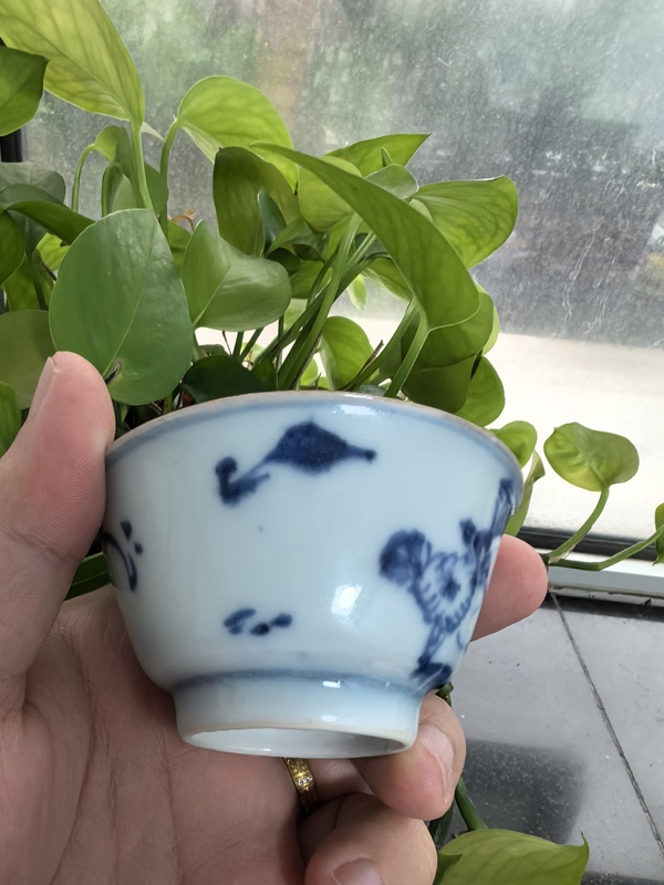 古玩陶瓷清康熙青花花卉紋茶杯拍賣，當前價格1800元