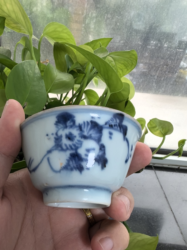 古玩陶瓷清康熙青花花卉紋茶杯拍賣，當前價格1800元