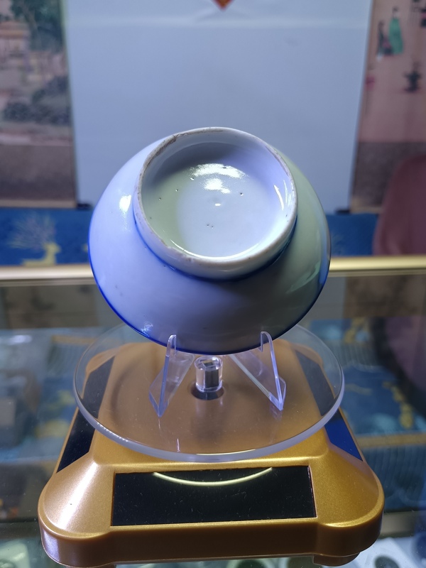 古玩陶瓷民國~青花足圈紋小碟拍賣,當前價格88元