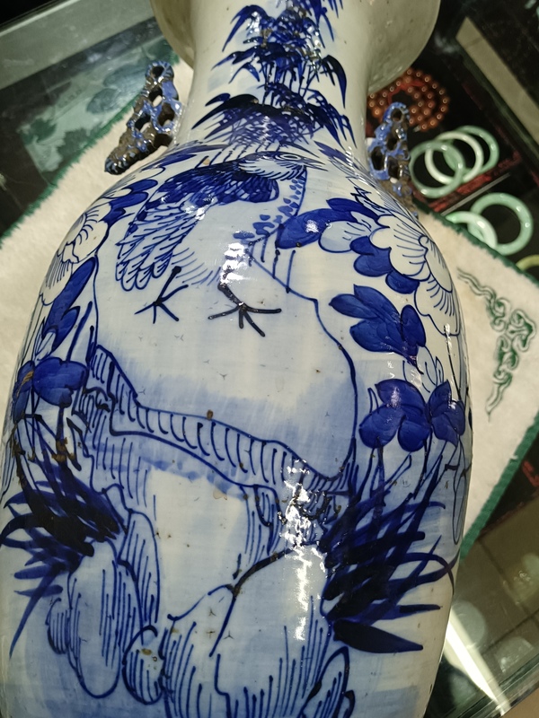 古玩陶瓷晚清花鳥紋青花瓶拍賣,當前價格1000元