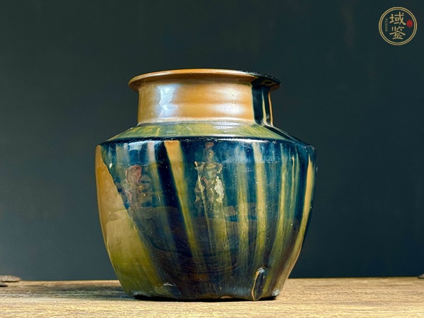 古玩陶瓷清·醬釉罐真品鑒賞圖