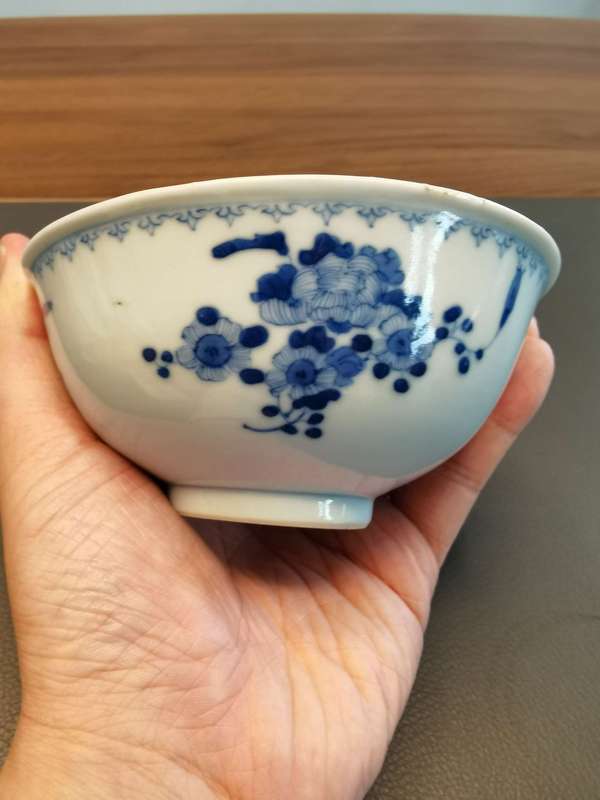 古玩陶瓷大清光緒年製本朝官窯款青花花卉紋茶碗拍賣,當前價格3500元