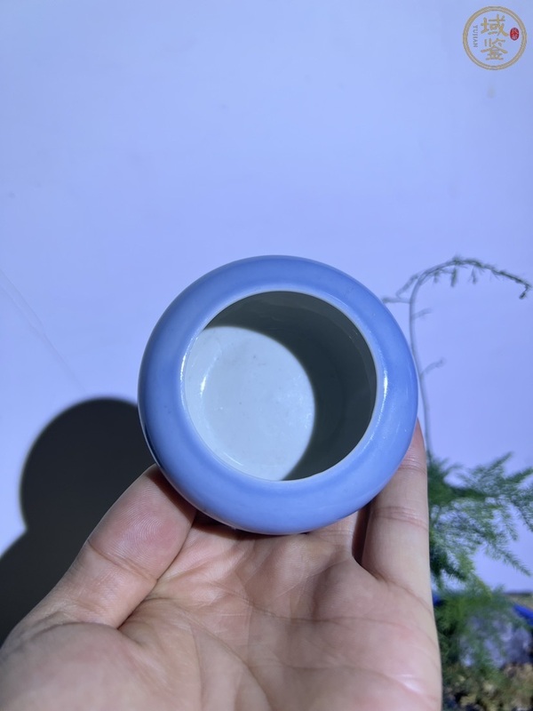 古玩陶瓷【精品單色釉】天藍釉大清乾隆年制款水盂、水洗拍賣,當前價格9999元