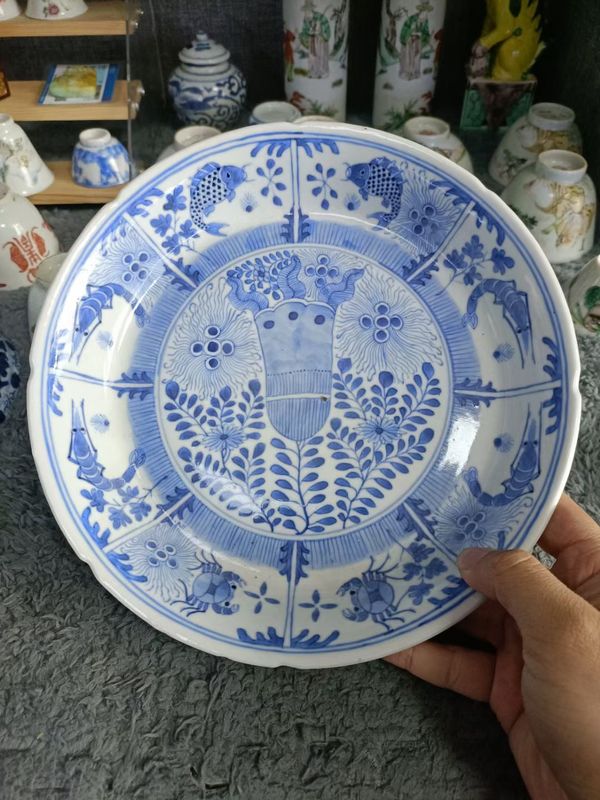 古玩陶瓷魚藻紋青花盤拍賣,當前價格4888元
