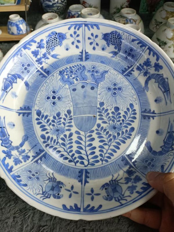 古玩陶瓷魚藻紋青花盤拍賣,當前價格4888元