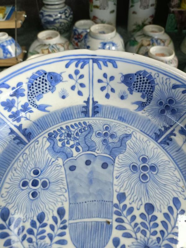 古玩陶瓷魚藻紋青花盤拍賣,當前價格4888元