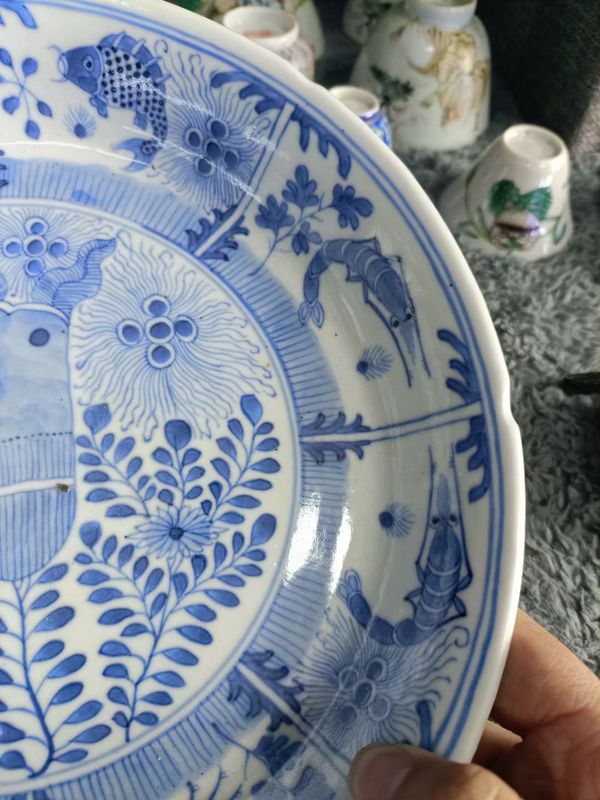 古玩陶瓷魚藻紋青花盤拍賣,當前價格4888元