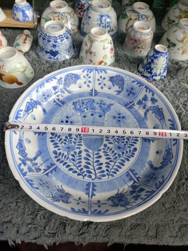 古玩陶瓷魚藻紋青花盤拍賣,當前價格4888元