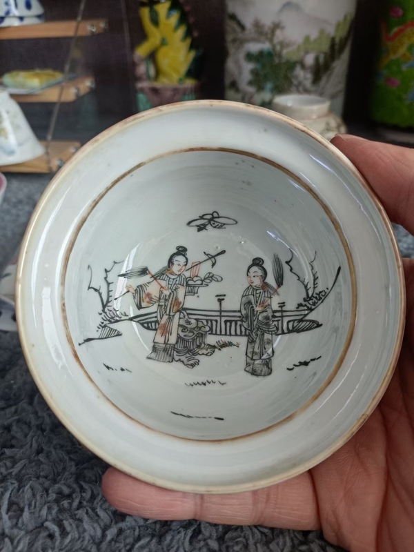 古玩陶瓷同治墨彩黛玉葬花洗拍賣,當前價格3888元