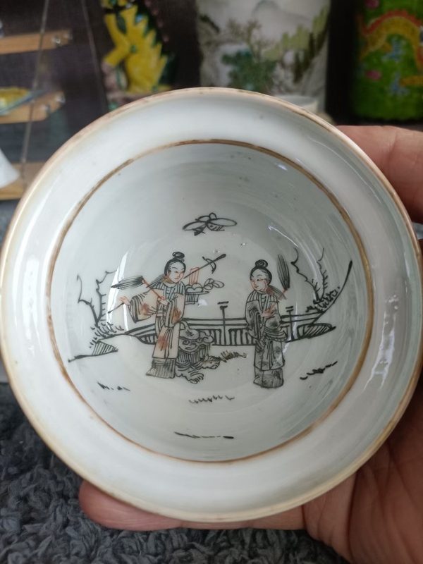 古玩陶瓷同治墨彩黛玉葬花洗拍賣,當前價格3888元
