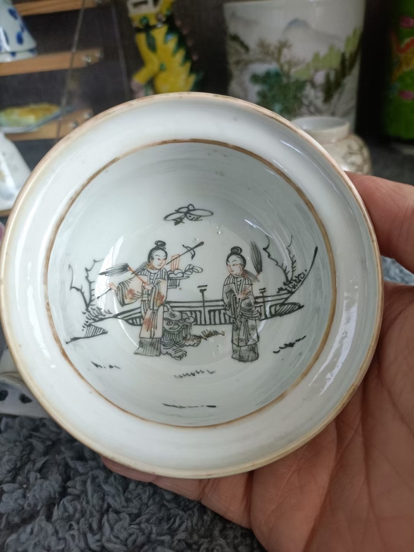 古玩陶瓷同治墨彩黛玉葬花洗拍賣,當前價格3888元