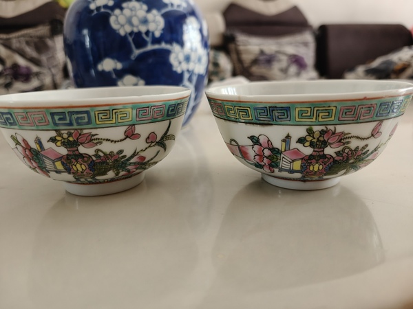 古玩陶瓷粉彩博古圖茶碗拍賣,當前價格1580元