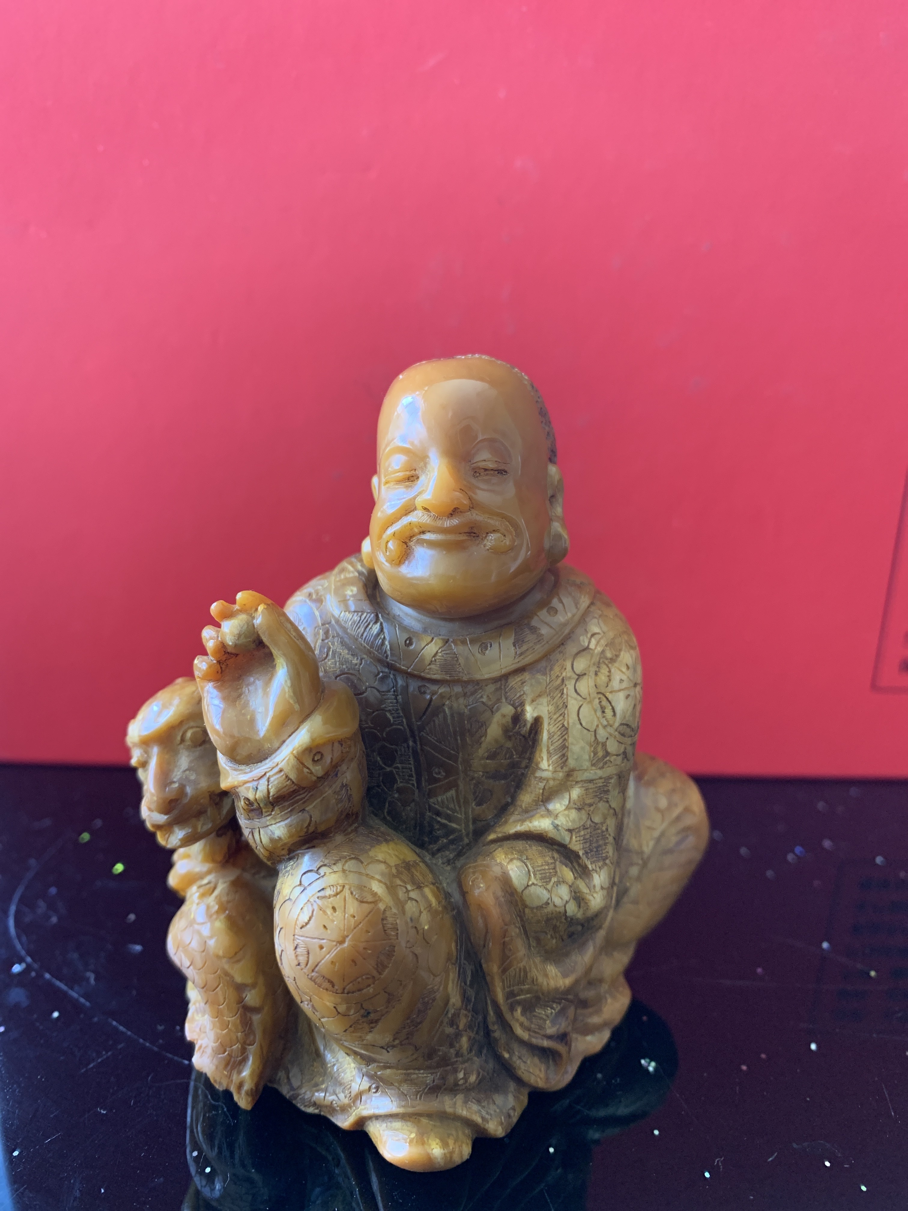a21旧家収蔵 中国古玩 寿山石 鏤空 彫刻 鳥籠 印章 縦3センチ横3