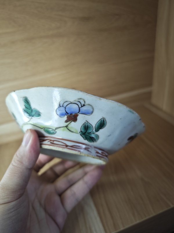 古玩陶瓷晚清民國松石綠 粉彩碗拍賣,當前價格188元