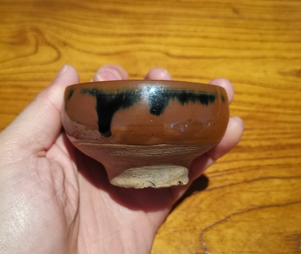 古玩陶瓷宋金紫金釉高足茶盞拍賣,當前價格680元