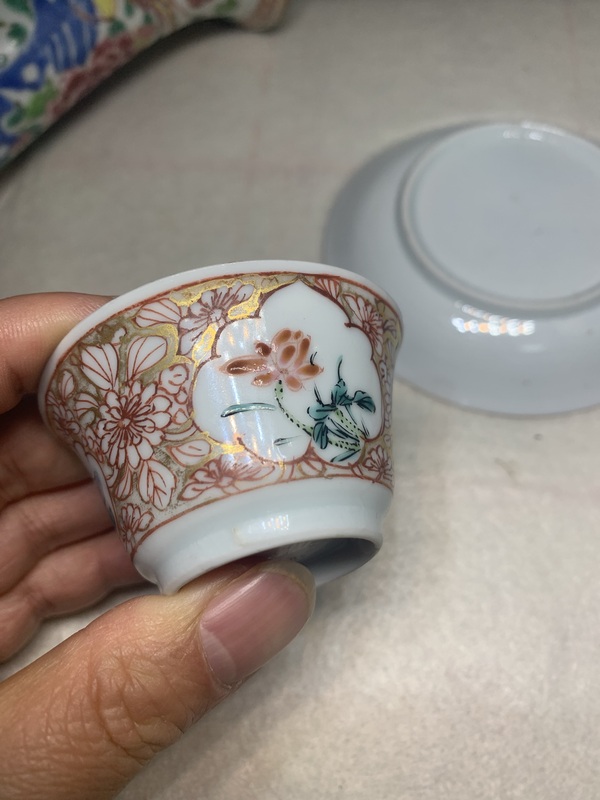 古玩陶瓷雍正粉彩描金人物紋杯碟拍賣,當前價格1188元