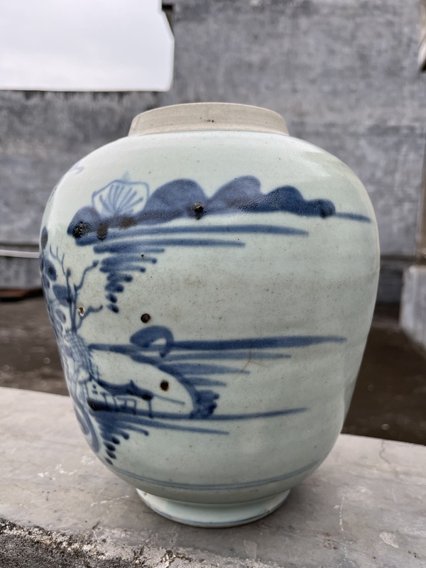 古玩陶瓷明代青花松竹梅紋大罐拍賣,當(dāng)前價(jià)格1888元