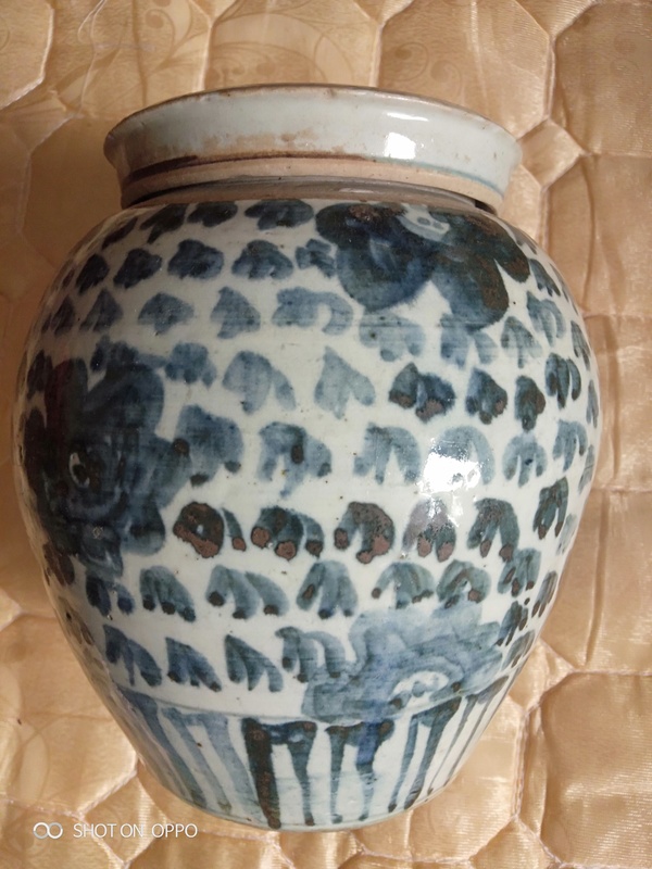 古玩陶瓷青花花卉紋蓋罐拍賣,當前價格468元