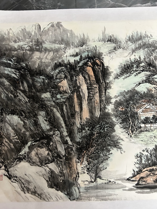 古玩字畫梁永亮老師《溪山圖》拍賣,當前價格655元