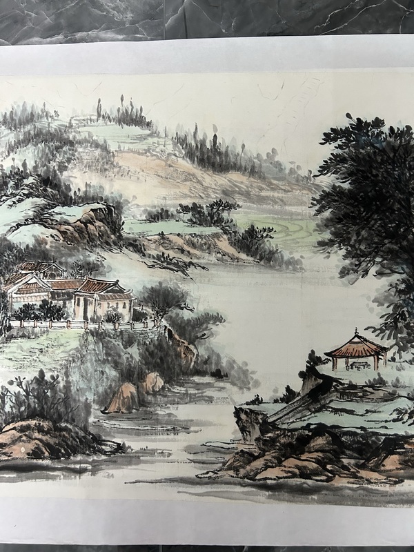古玩字畫梁永亮老師《溪山圖》拍賣,當前價格655元